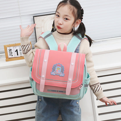 British Style Elementary School Backpack for Boys and Girls