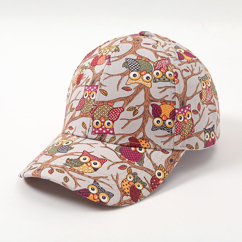 Cartoon Animal Temperament Wild Soft Peaked Cap Female Sun-proof