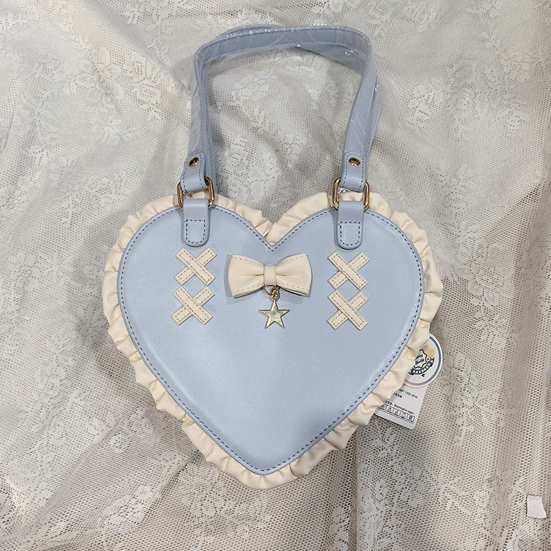 Cute Heart-Shaped Lace Crossbody Bag