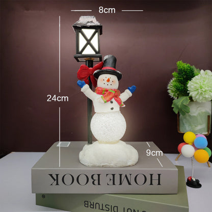 Resin Snowman Night Light Christmas Decoration