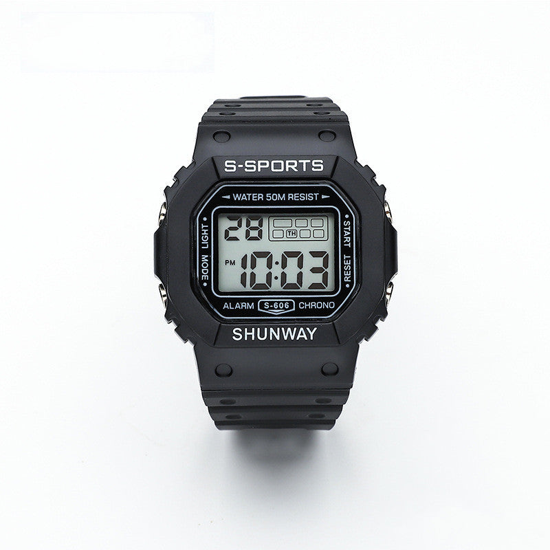 Luminous Square Student Electronic Watch