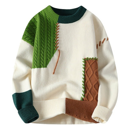 Colorblock Pullover Sweater for Men