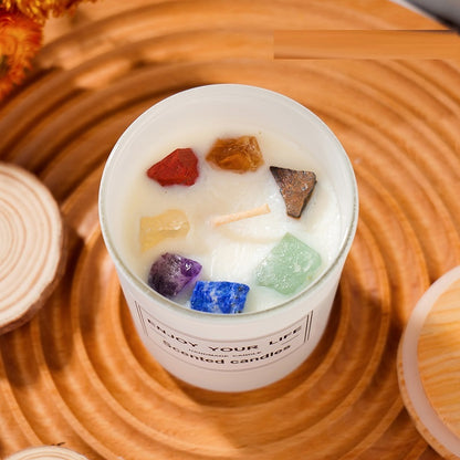 Natural Crystal Aromatherapy Soy Candle Gift Box